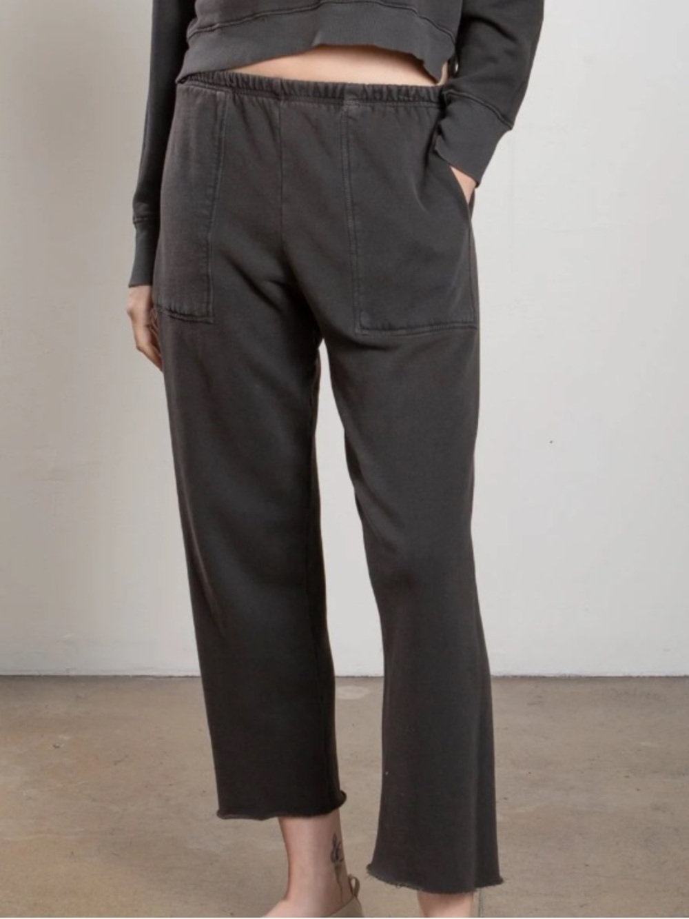 Maxine Vintage Black French Terry Track Pants